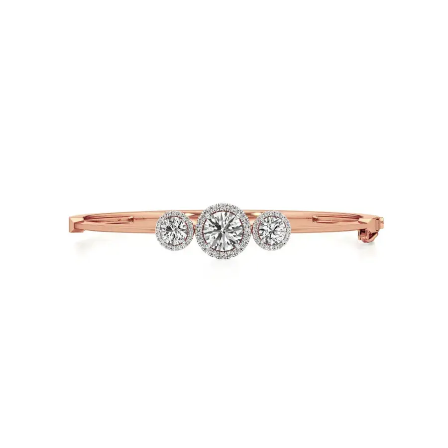 Rime Round Bangle Halo Bracelet, 3.92 ct