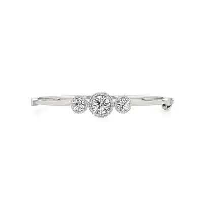 Rime Round Bangle Halo Bracelet, 3.92 ct