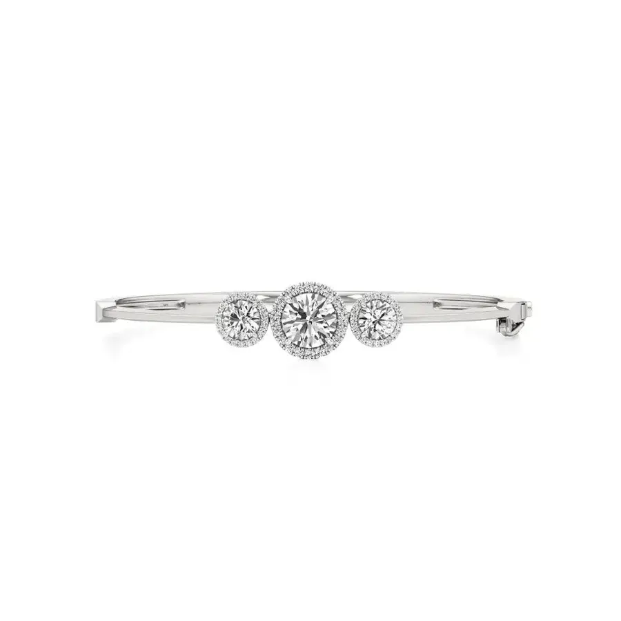 Rime Round Bangle Halo Bracelet, 3.92 ct
