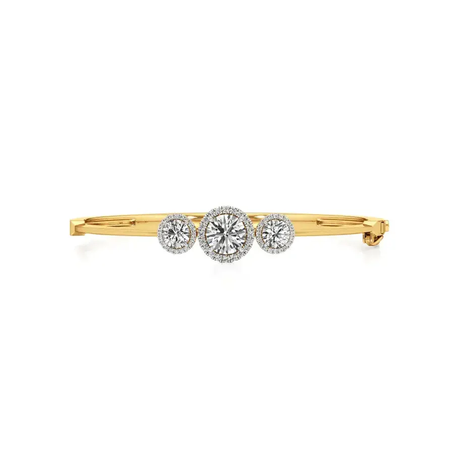 Rime Round Bangle Halo Bracelet, 3.92 ct