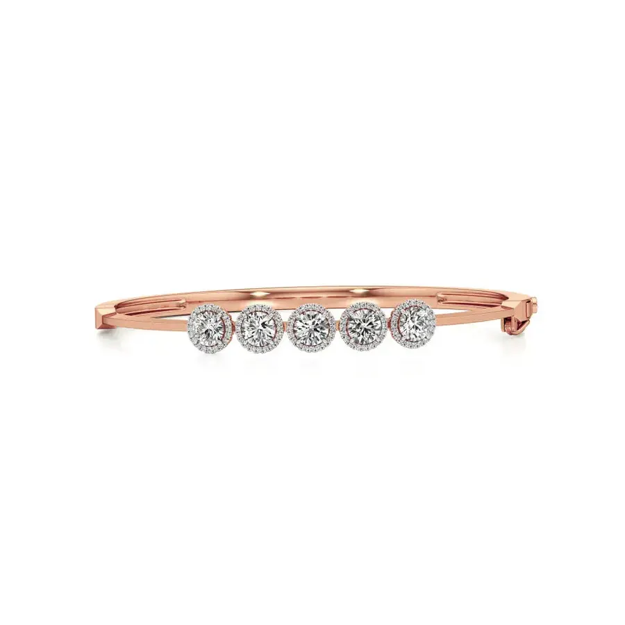 Rime Oval Bangle Elegant Halo Bracelet