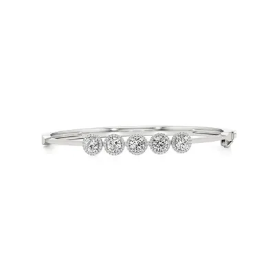 Rime Oval Bangle Elegant Halo Bracelet