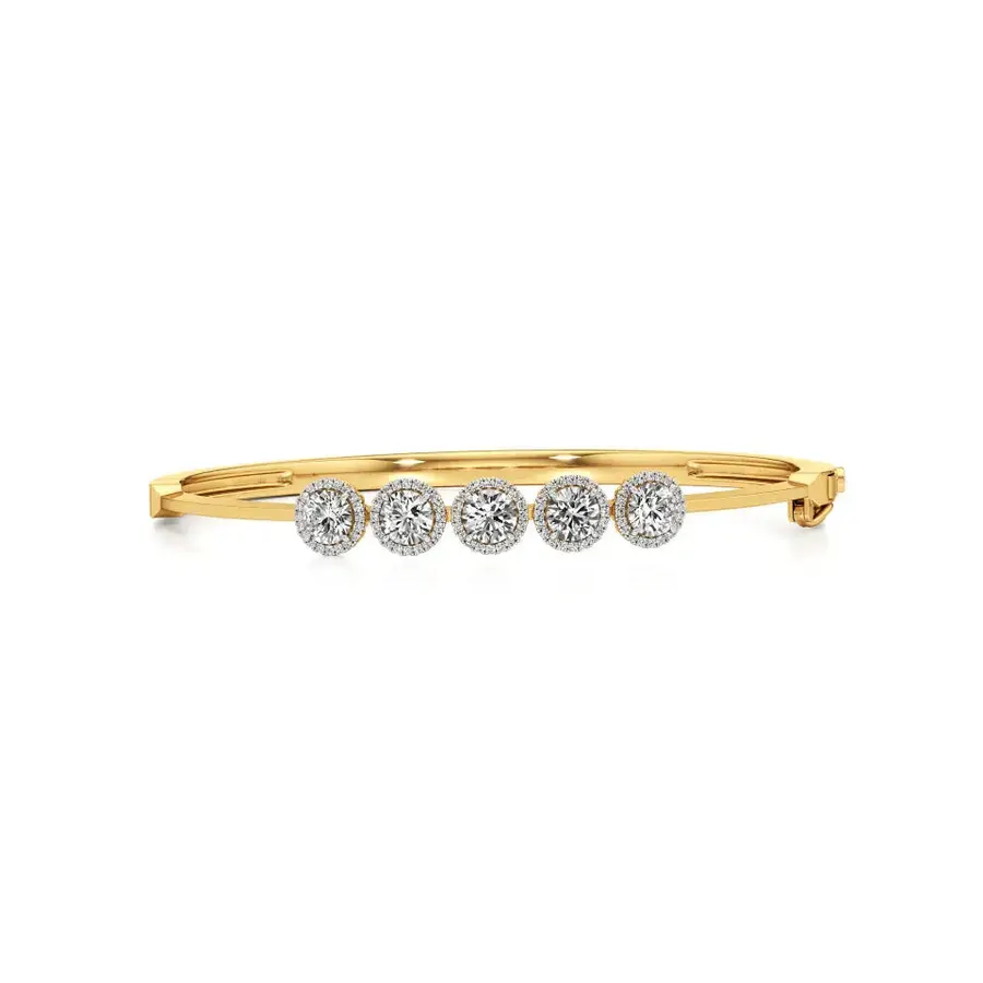 Rime Oval Bangle Elegant Halo Bracelet