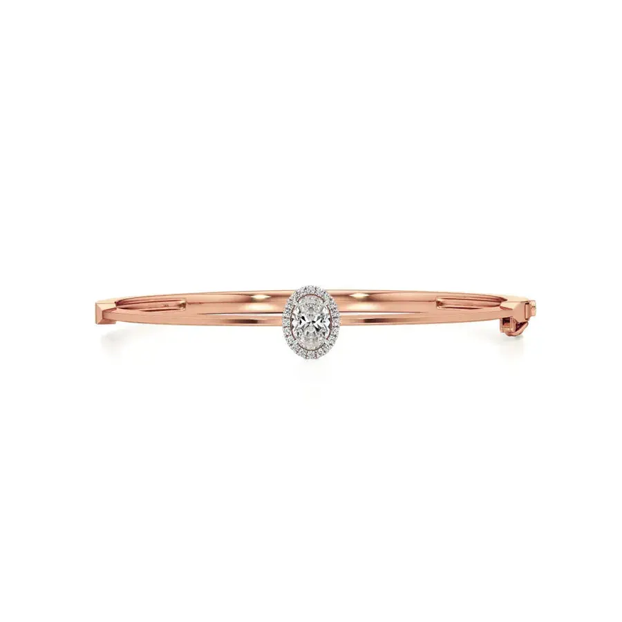 Rime Oval Bangle Halo Bracelet