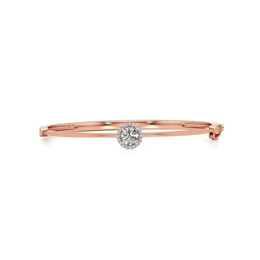 Rime Round Bangle Halo Bracelet, 1.12 ct
