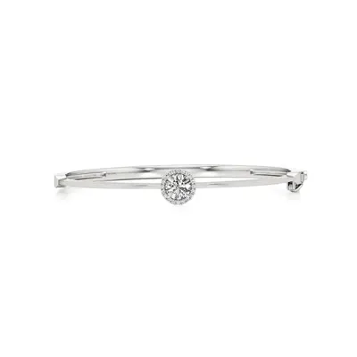 Rime Round Bangle Halo Bracelet, 1.12 ct