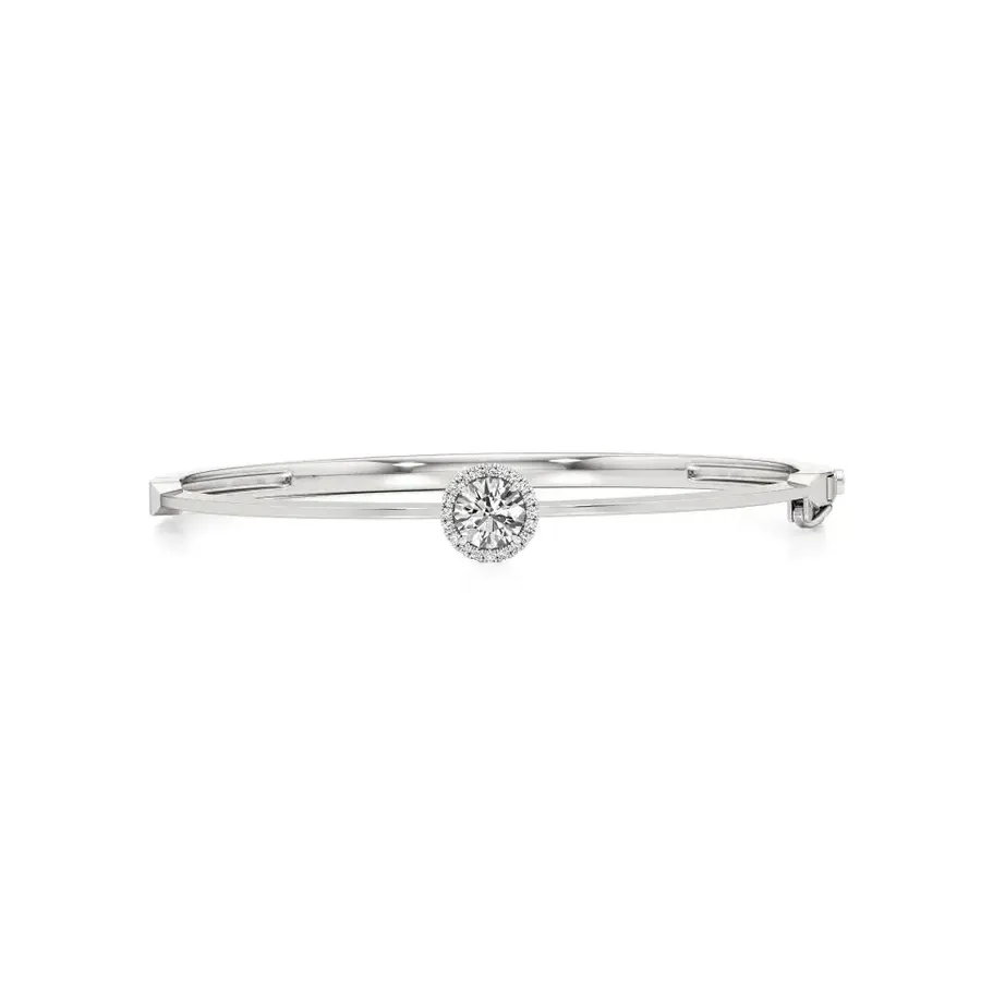 Rime Round Bangle Halo Bracelet, 1.12 ct