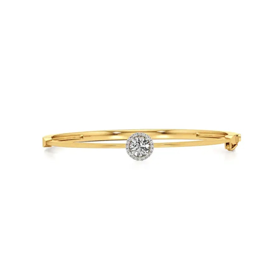 Rime Round Bangle Halo Bracelet, 1.12 ct