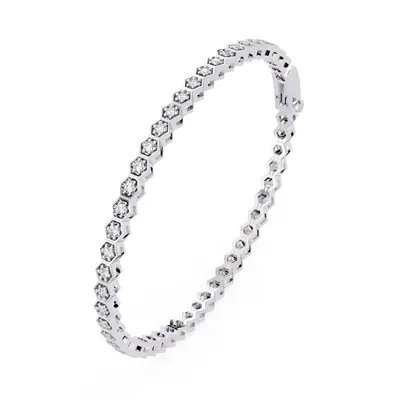 Lattice Round Timeless Tennis Bracelet