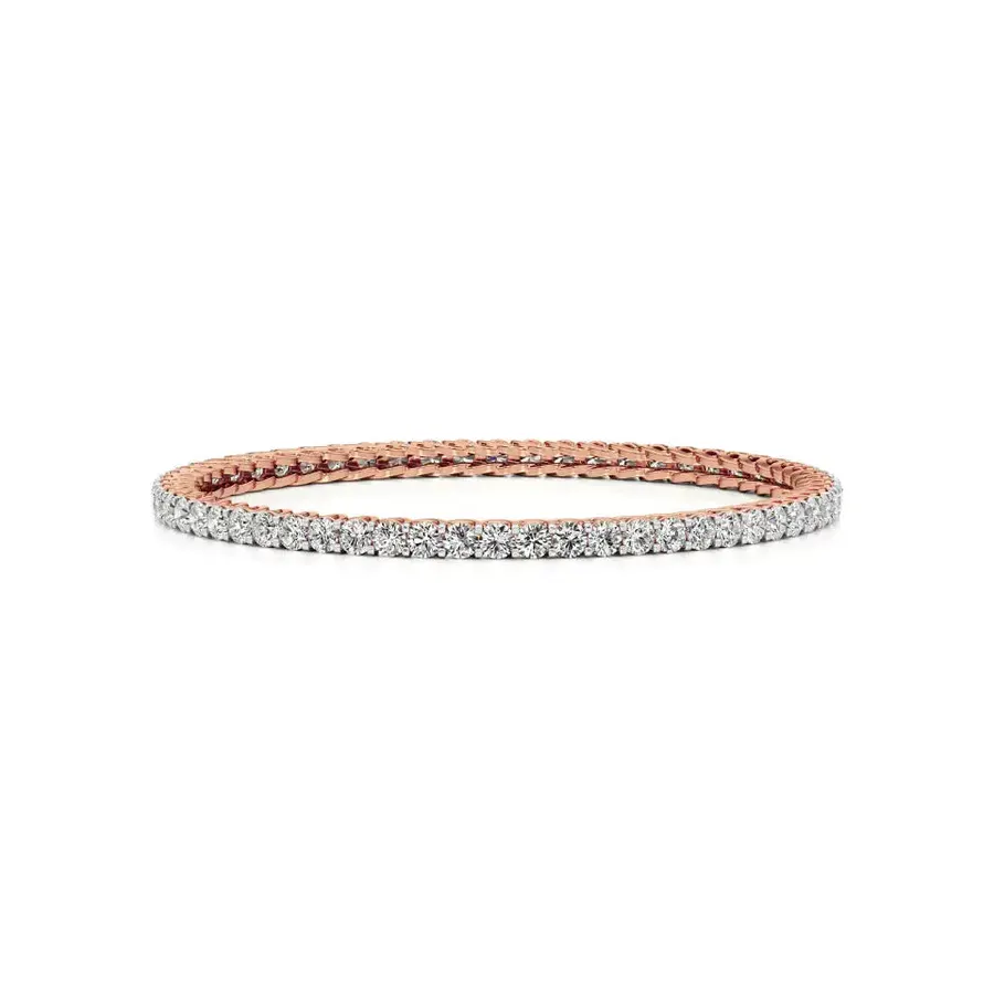 Lattice Round Bangle Tennis Bracelet, 9 ct