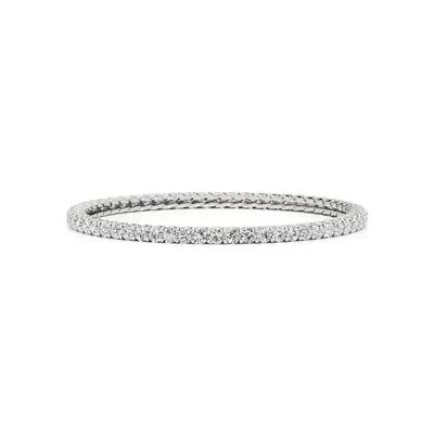 Lattice Round Bangle Tennis Bracelet, 9 ct