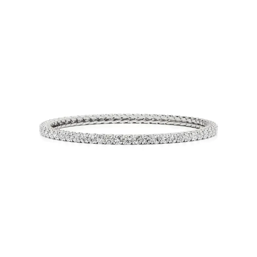 Lattice Round Bangle Tennis Bracelet, 9 ct