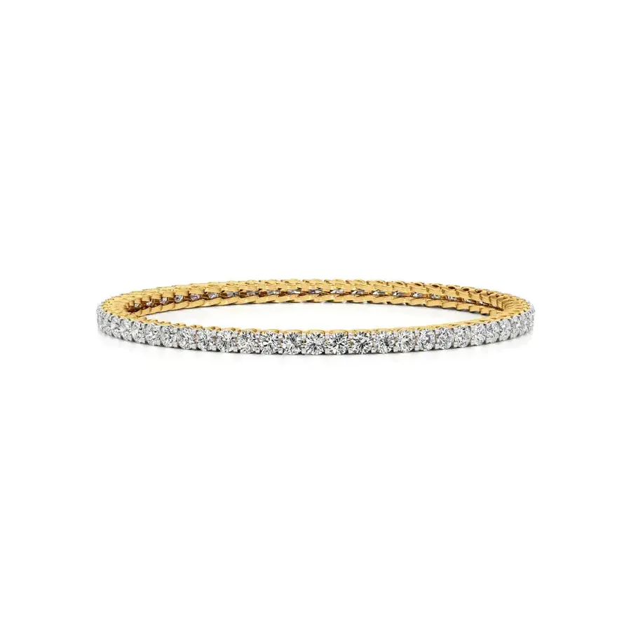 Lattice Round Bangle Tennis Bracelet, 9 ct