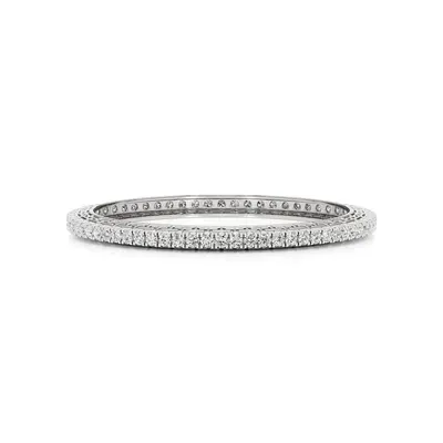 Lattice Round Bangle Tennis Bracelet, 6.8 ct