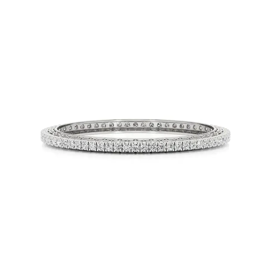 Lattice Round Bangle Tennis Bracelet, 6.8 ct