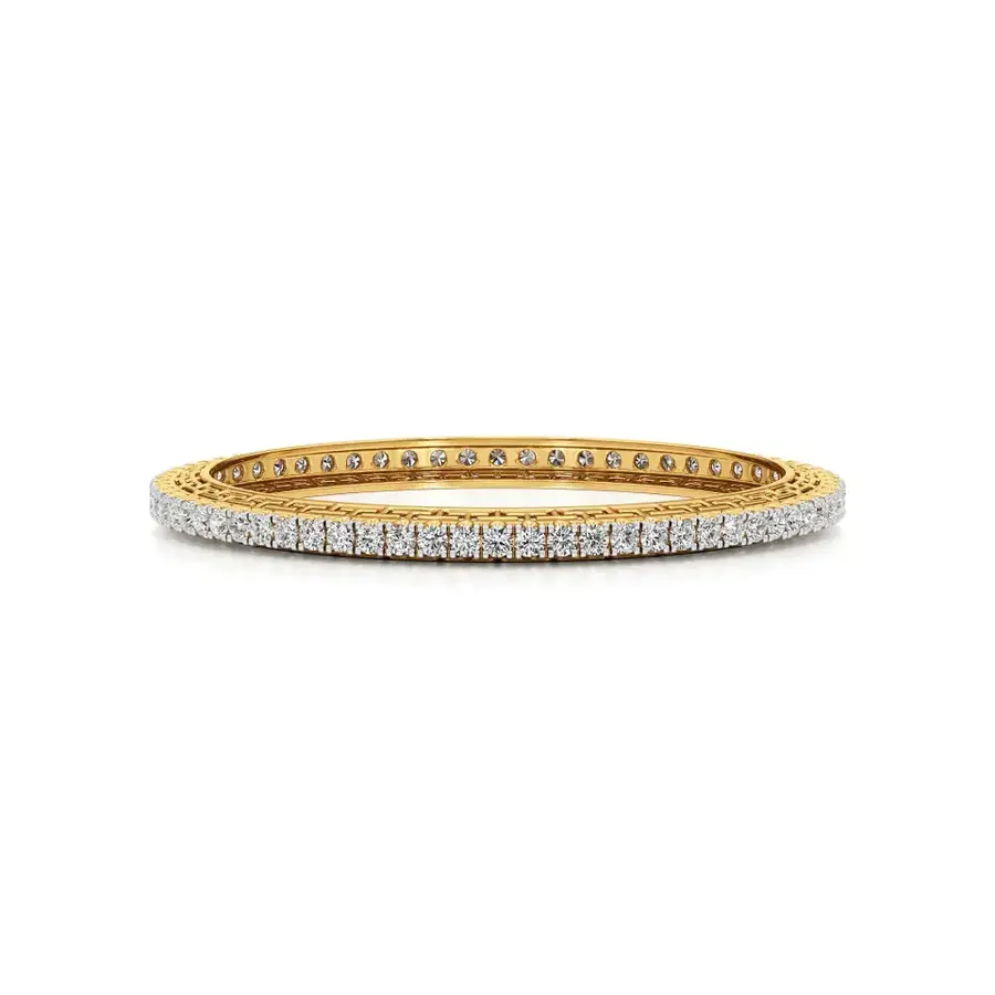 Lattice Round Bangle Tennis Bracelet, 6.8 ct