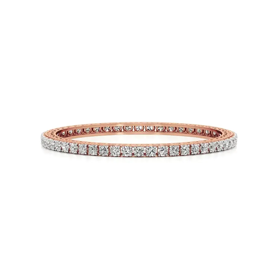 Lattice Round Bangle Tennis Bracelet, 10.4 ct
