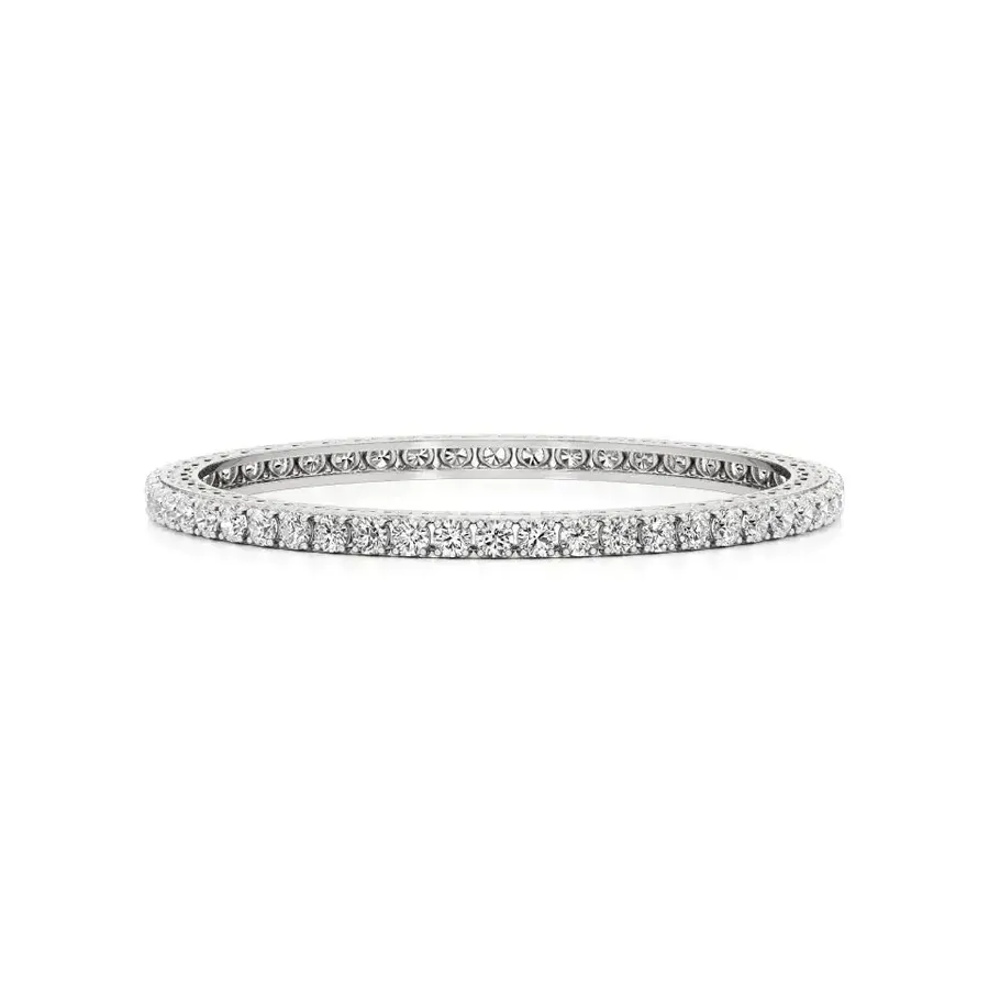 Lattice Round Bangle Tennis Bracelet, 10.4 ct