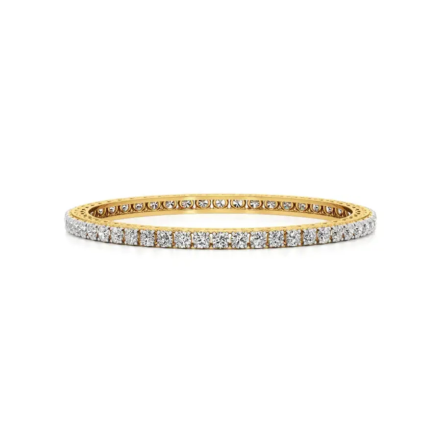Lattice Round Bangle Tennis Bracelet, 10.4 ct