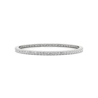 Lattice Round Bangle Tennis Bracelet, 6.4 ct