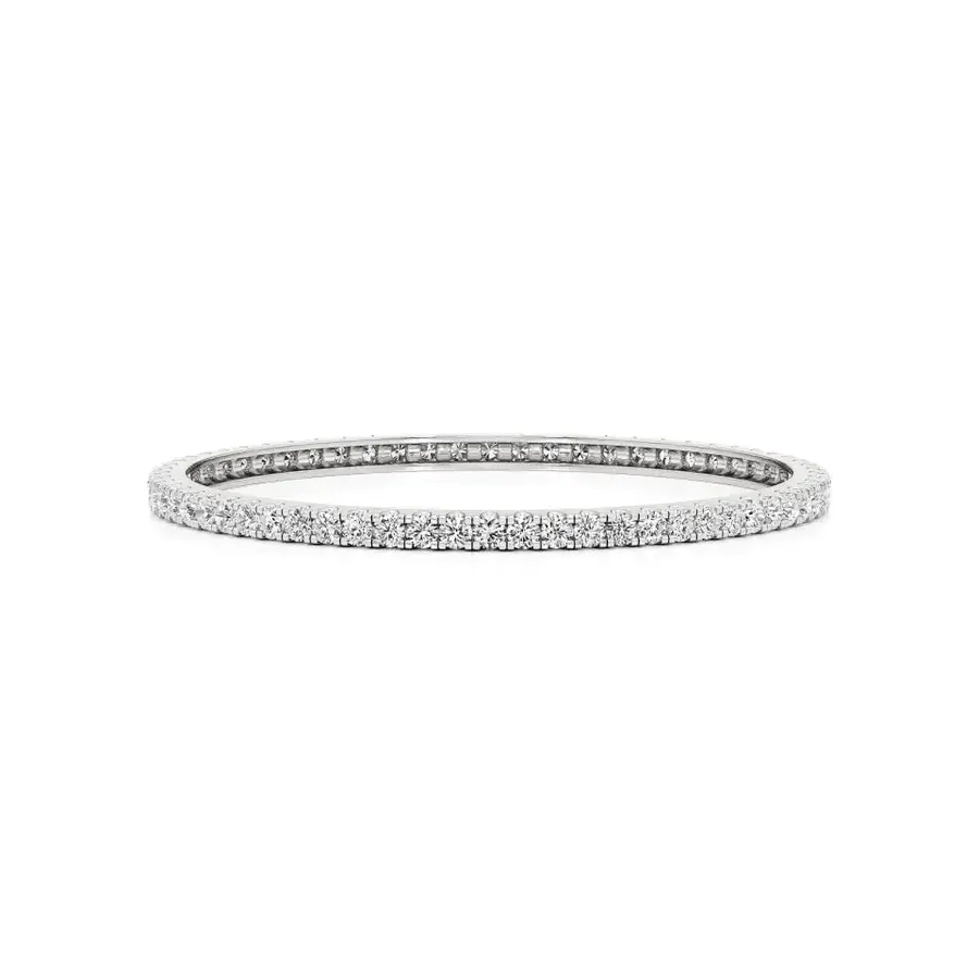 Lattice Round Bangle Tennis Bracelet, 6.4 ct