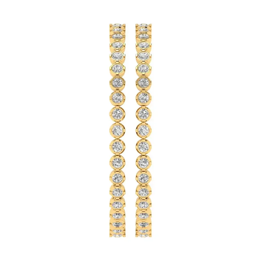 Lattice Round Bezel Bangle Tennis Bracelet