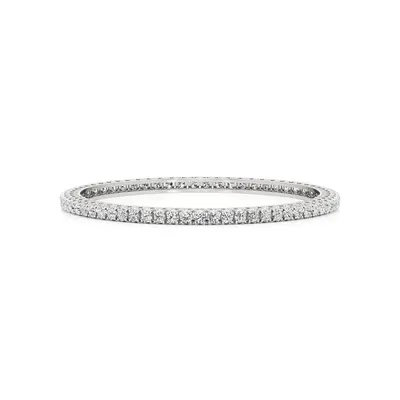 Lattice Round Bangle Tennis Bracelet, 6.5 ct