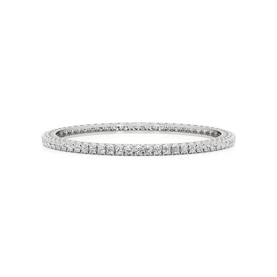 Lattice Round Bangle Tennis Bracelet, 6.5 ct