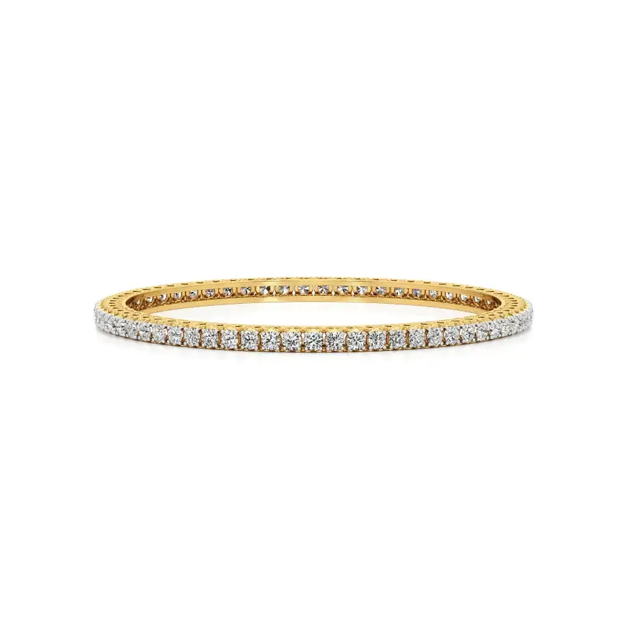 Lattice Round Bangle Tennis Bracelet, 6.5 ct