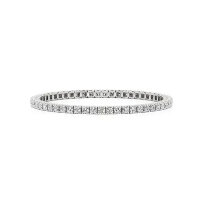 Lattice Round Bangle Tennis Bracelet, 8.2 ct
