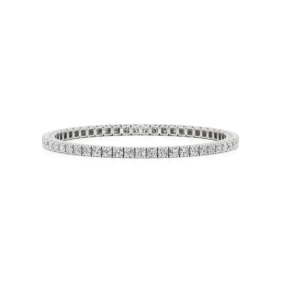 Lattice Round Bangle Tennis Bracelet, 8.2 ct