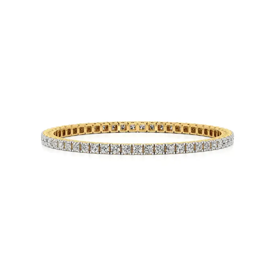 Lattice Round Bangle Tennis Bracelet, 8.2 ct