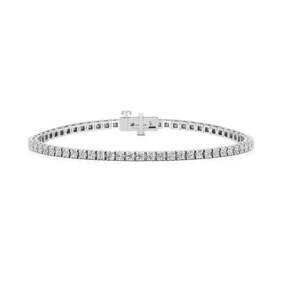 Lattice Round Classic Tennis Bracelet