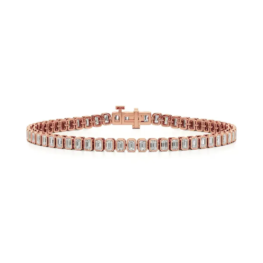 Lattice Emerald Bezel Tennis Bracelet