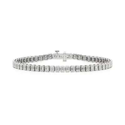 Lattice Emerald Bezel Tennis Bracelet