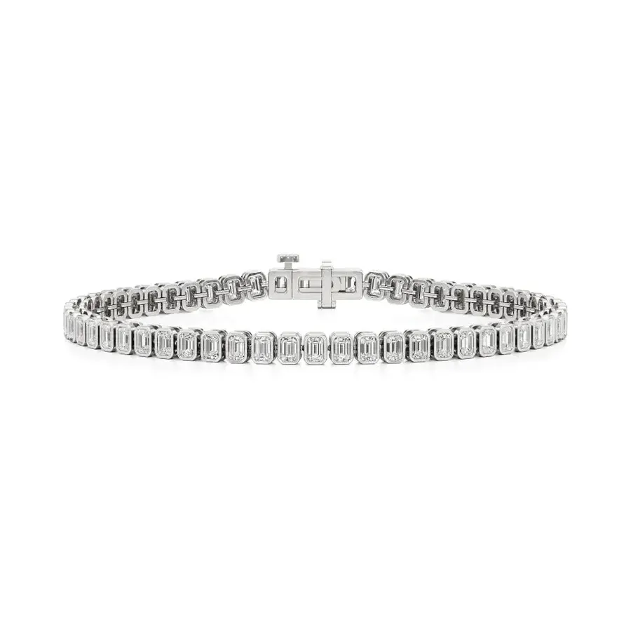 Lattice Emerald Bezel Tennis Bracelet