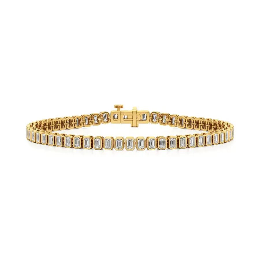 Lattice Emerald Bezel Tennis Bracelet