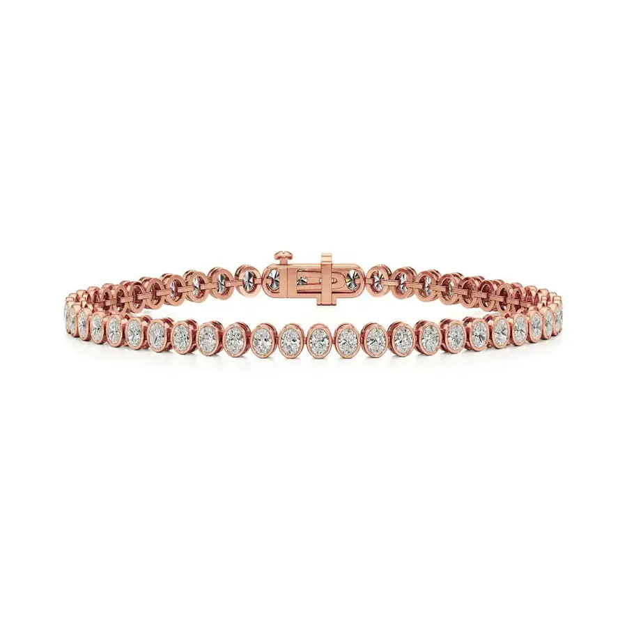 Lattice Oval Bezel Tennis Bracelet