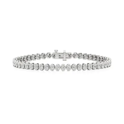 Lattice Oval Bezel Tennis Bracelet