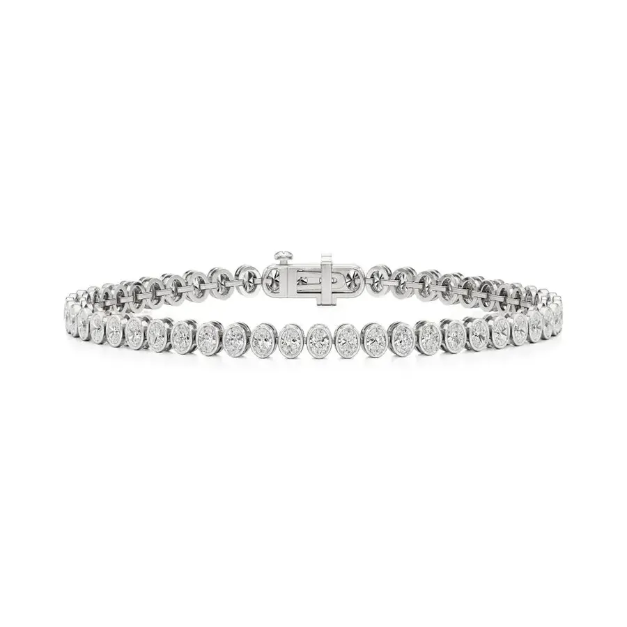 Lattice Oval Bezel Tennis Bracelet