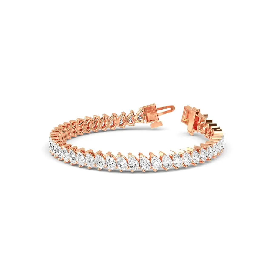 Lattice Pear Tennis Bracelet, 6 ct