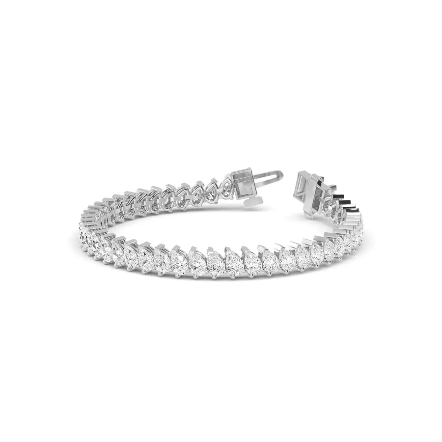 Lattice Pear Tennis Bracelet, 6 ct