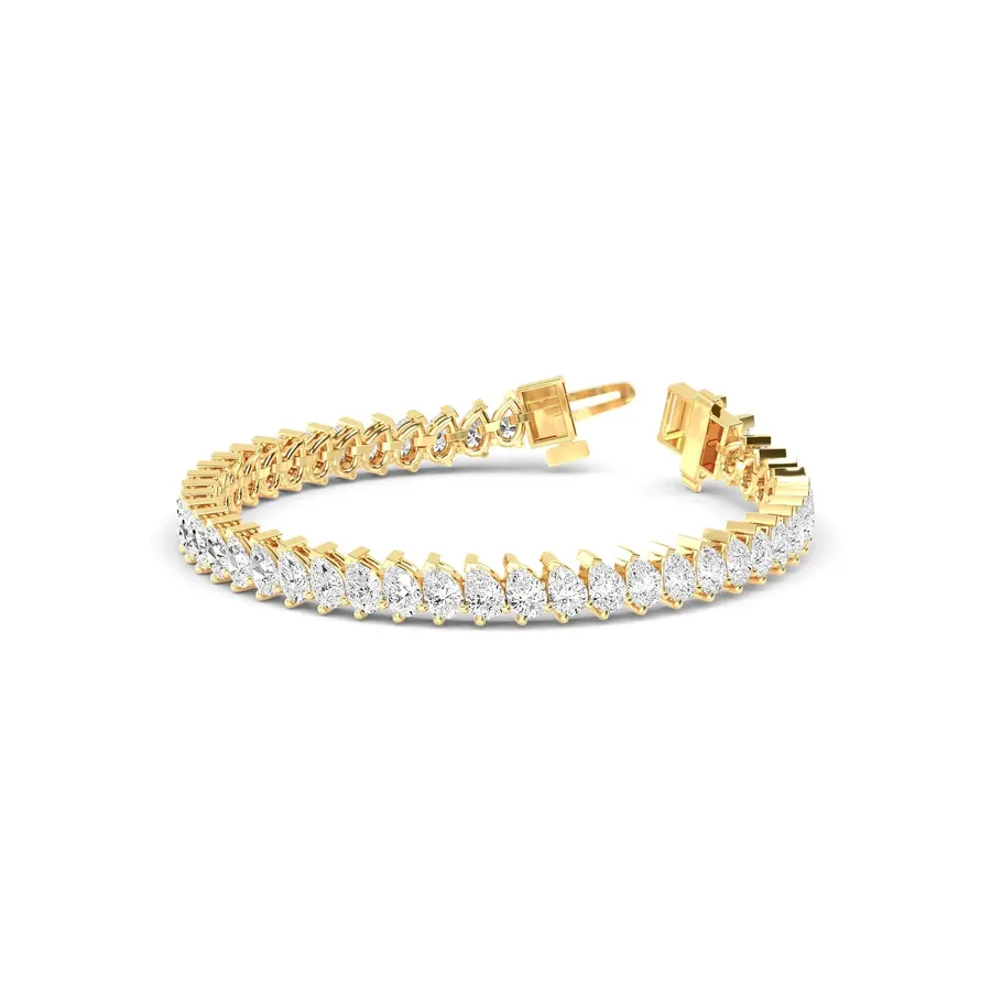 Lattice Pear Tennis Bracelet, 6 ct
