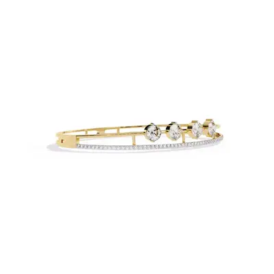 Lattice Round Bangle Bracelet, shown turning