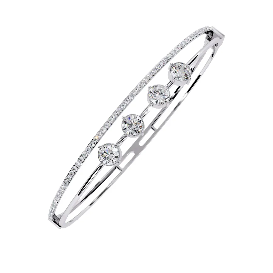 Lattice Round Bangle Bracelet