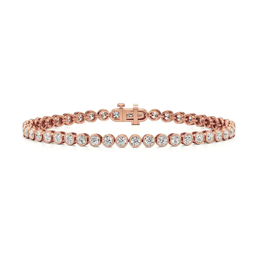 Lattice Round Bezel Tennis Bracelet