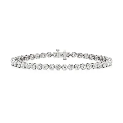 Lattice Round Bezel Tennis Bracelet