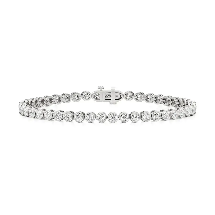 Lattice Round Bezel Tennis Bracelet