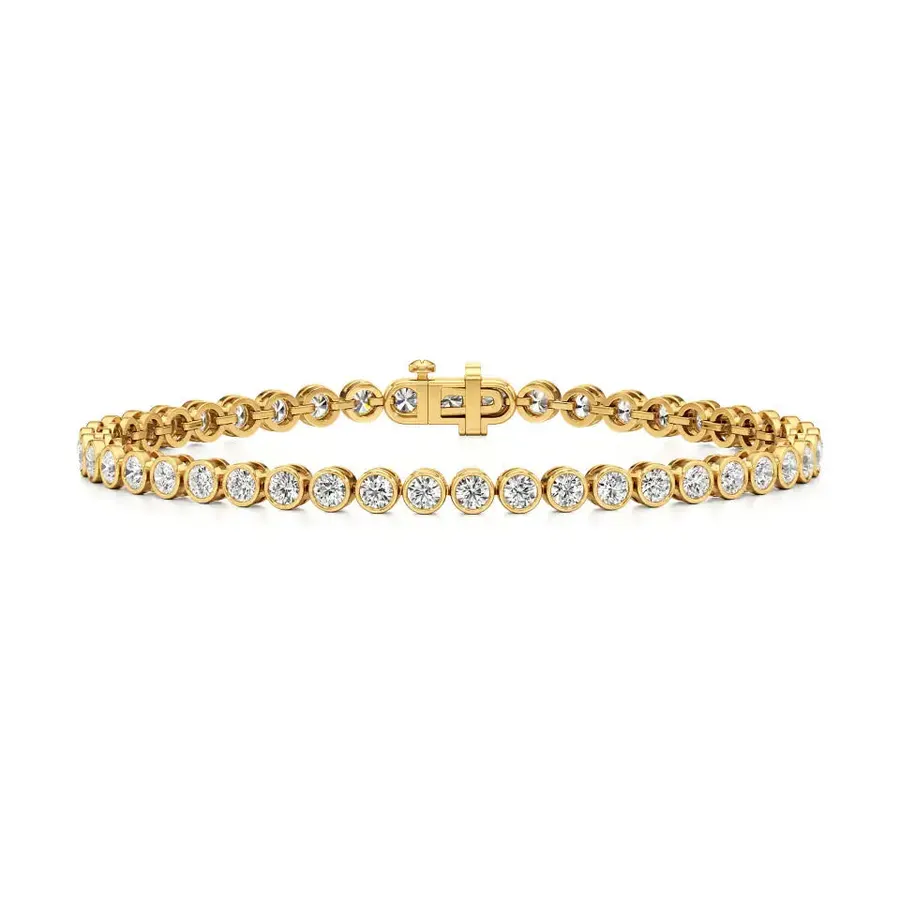 Lattice Round Bezel Tennis Bracelet