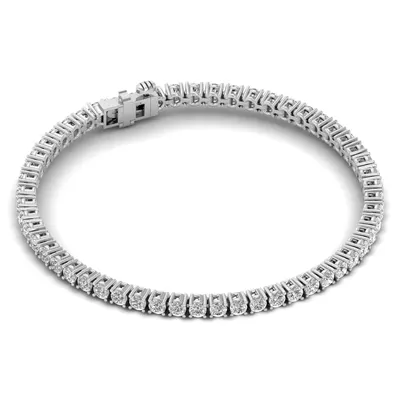 Lattice Round Tennis Bracelet, 3.3 ct
